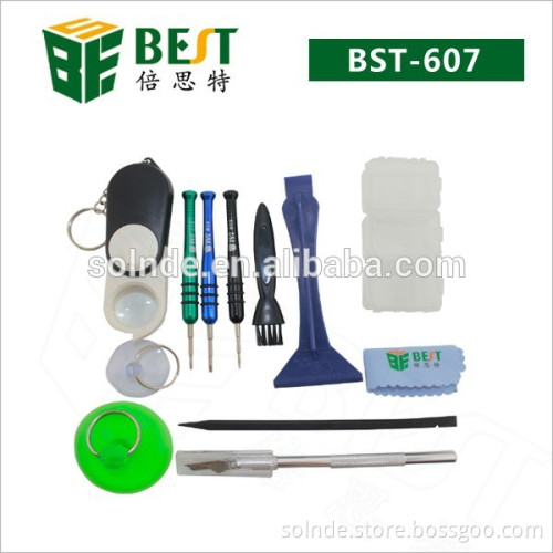 BEST BST-607 12pcs in 1 screwdriver spudger tweezer Professional Disassembly mobile repair tool kit For iphone 4G/4S/5